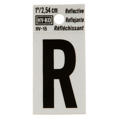 Hy-Ko 1.25In Reflective Letter R, 10PK B00390